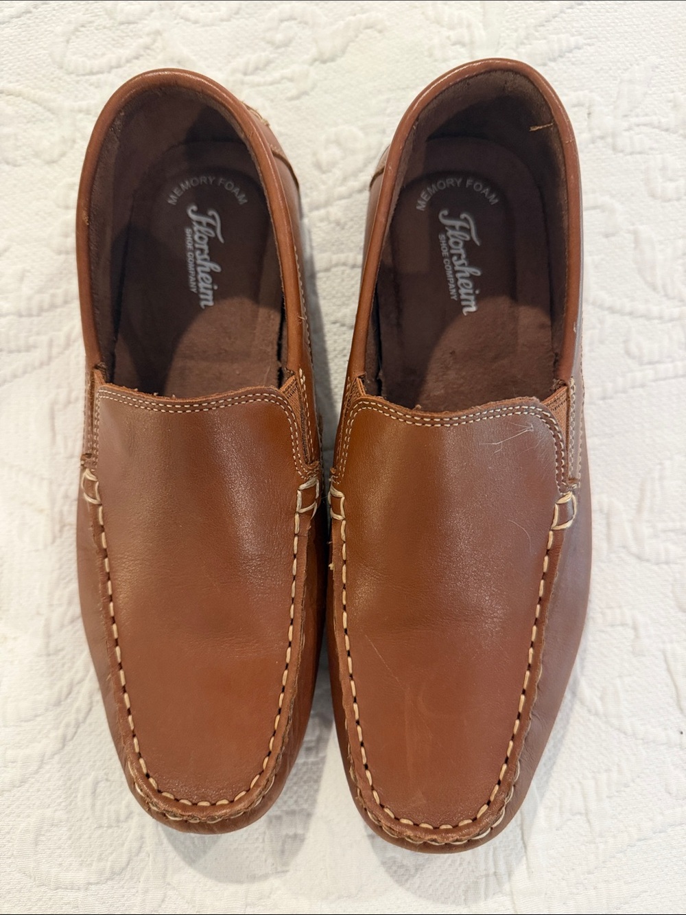 Florsheim Brown Leather Slip-On Loafers for Kids